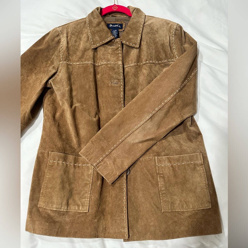 Denim and Co Vintage Suede Leather Jacket size M